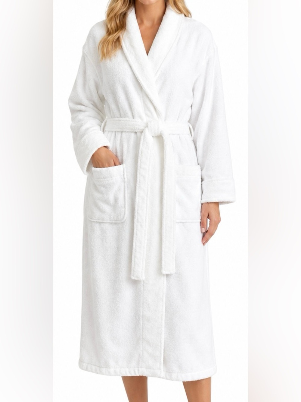 Williams Sonoma Home Cotton Spa Bath Robe White Unisex Large